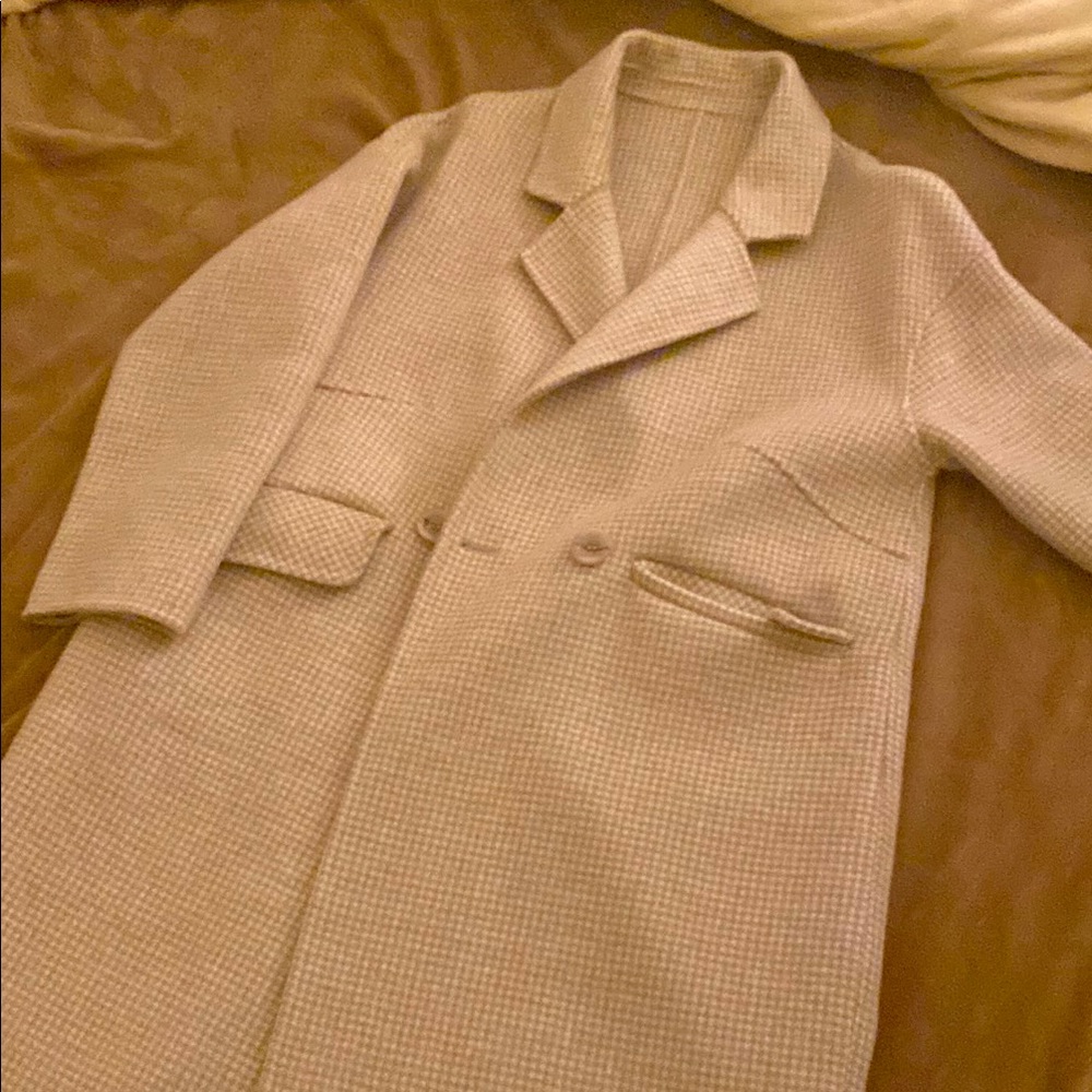 Women 100% Wood Beige Overcoat